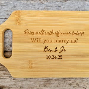 Will you marry us Officiant Gift Will You Be Our Officiant Custom Wedding Officiant Thank You Gift Personalized Cutting Board