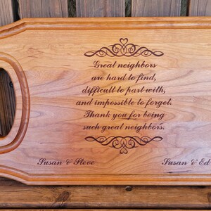 Neighbor Gift for Neighbors Friends Christmas Gift Ideas, Neighbor Moving Away Gift, Neighbor Moving Gift Personalized Cutting Board