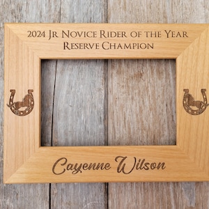 Horse Show Award Personalized Picture Frame Horse Clinic Award Equestrian Award Livestock Show Award Champion Award Horse Show Event Prizes