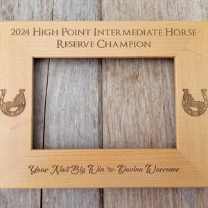 Horse Show Award Personalized Picture Frame Horse Clinic Award Equestrian Award Livestock Show Award Champion Award Horse Show Event Prizes
