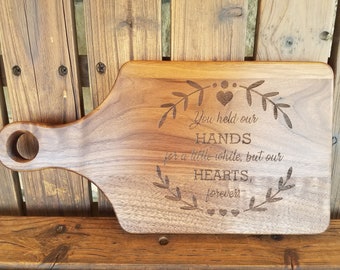 Personalized Cutting Board Teacher Gift Daycare Christmas Gift Thank you Gift You held our hands for a little while but our hearts forever