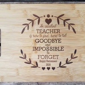 Teacher Appreciation Week Retirement Gift Personalized Cutting Board for teacher caregiver daycare Thank you Gift School