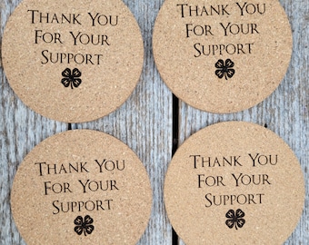 Thank you for your support 4H Coasters Set of 4, 4H Buyer Gift, 4H Supporter Gift