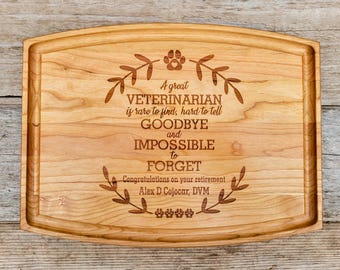 Veterinarian Gift Vet Tech Gift Personalized Cutting Board Retirement Gift for Vet Gift for Veterinarian Gift for Vet Gift for Vet Clinic