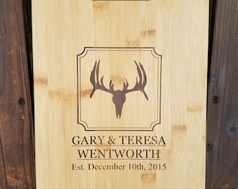 Hunter and Huntress Gift Wedding Gift Anniversary Gift Couples Gift Buck Deer Gift Hunting Gift Personalized Cutting Board Gift