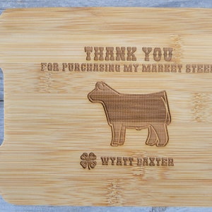 Market Steer Buyer Gift, 4-H Gift to supporters, 4-H Buyer Gift, Personalized Cutting Board, Show Gift, Appreciation Gift 4-H Career Gift