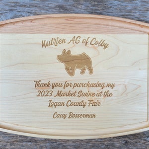 Market Hog Buyer Thank you Gift, 4H Thank you Gift, 4-H Gift, Personalized Cutting Board, Show Gift, Appreciation Gift 4-H Career Gift