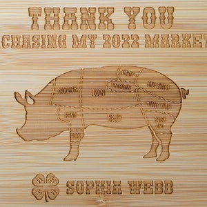 4H Thank you Gift, 4-H Gift to supporters, 4-H Gift, Buyer Gift, Personalized Cutting Board, Show Gift, Appreciation Gift 4-H Career Gift