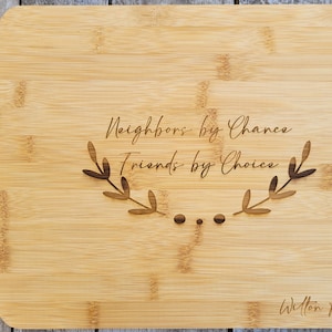 Neighbor Gift for Neighbors Friends Christmas Gift Ideas, Neighbor Moving Away Gift, Neighbor Moving Gift Personalized Cutting Board