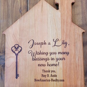 Realtor Closing Gift, Home Buyer gift, Thank You Gift, Business Gift, Appreciation gift Homeowner Gift Personalized Cutting Board
