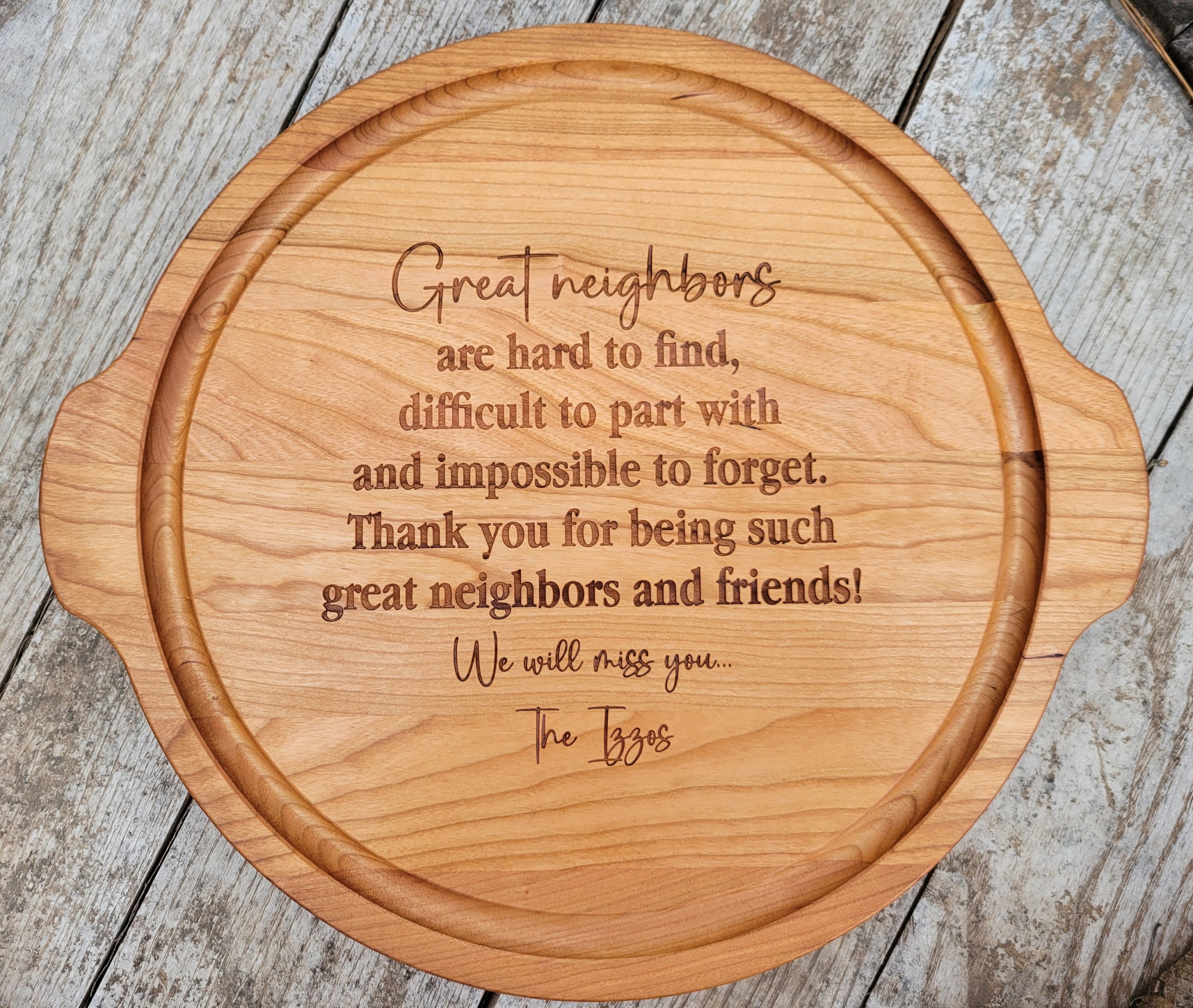 Neighbors Gift Personalized Cutting Board Kitchen Neighbor Welcomed Great Neighbors Gift Christmas Gift Thank you Gift Moving Neighbors Gift