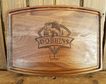 Fishing Gift Fisherman Gift Father's Day Gift Dad's Birthday Gift Personalized Cutting Board Lake Gift Christmas Gift Outdoors Gift