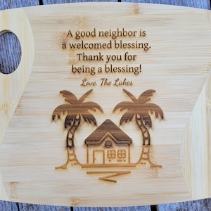 Gift for Neighbors, Welcomed Blessing, Christmas Gift Ideas, A Good Neighbor Welcome Gift, Neighbor Gift Personalized Cutting Board