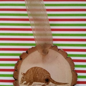 Rustic wood Armadillo Christmas ornament cabin country lodge