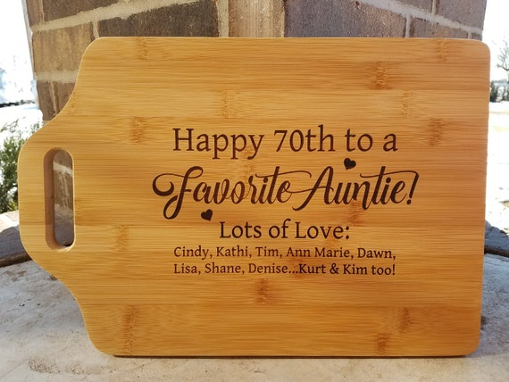 Happy Birthday Gift to Favorite Auntie, Aunt Gift, Personalized Cutting  Board 