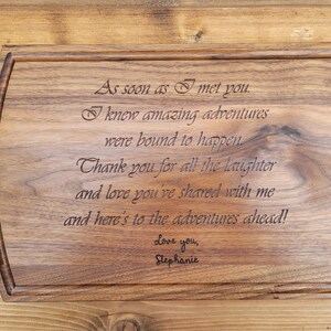Gift to Groom from Bride, Gift to Bride from Groom, Wedding Day Gift, Gift for Groom, Gift for Bride, Personalized Cutting Board