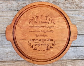 Retirement Gift Employee Leaving Gift Thank you for your service gift Happy Retirement Gift Retirement Party Gift Personalized Cutting Board