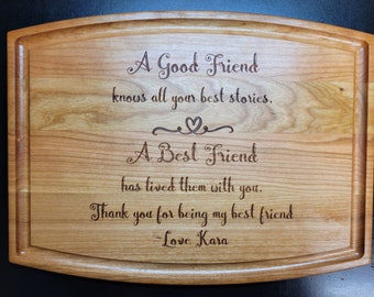 Friendship Gift, Friend Gift, Friend to Family Gift, Best Friend Gift, Thank you Gift, Gift for Friend, Personalized Cutting Board