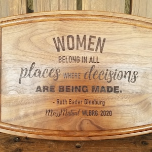 Women Leader Gift, Business Gift, Leadership Gift, Women belong in all places where decisions are being made Personalized Cutting Board Gift