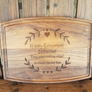Retirement Gift Happy Retirement Personalized Cutting Board Retirement Employee Boss Company Friend School Gift
