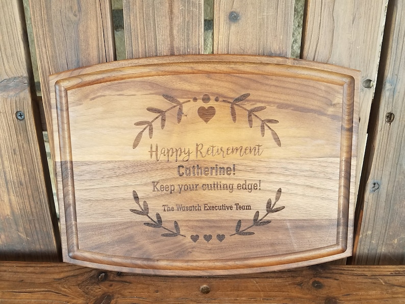 Retirement Gift Happy Retirement Personalized Cutting Board Etsy