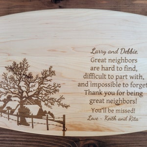 Neighbor Gift, Neighbor Moving Away Gift, Neighbors Moving Gift, Goodbye Neighbors Gift, Personalized Cutting Board