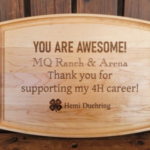 4H Thank you Gift, 4-H Gift to supporters, 4-H Gift, Buyer Gift, Personalized Cutting Board, Show Gift, Appreciation Gift 4-H Career Gift