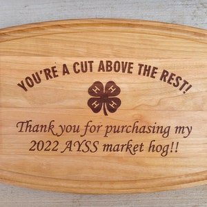 4H Thank you Gift, 4-H Gift to supporters, 4-H Gift, Buyer Gift, Personalized Cutting Board, Show Gift, Appreciation Gift 4-H Career Gift