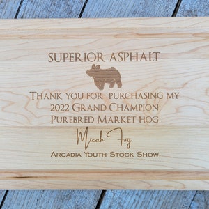 Market Hog Buyer Gift, 4-H Gift to supporters, 4-H Buyer Gift, Personalized Cutting Board, Show Gift, Appreciation Gift 4-H Livestock Gift