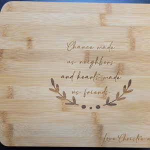 Neighbor Gift for Neighbors Friends Christmas Gift Ideas, Neighbor Moving Away Gift, Neighbor Moving Gift Personalized Cutting Board
