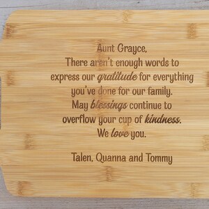 Thank you for everything you've done gift, Gift to show your appreciation, Thank you gift, Gift to Family, Custom Cutting Board