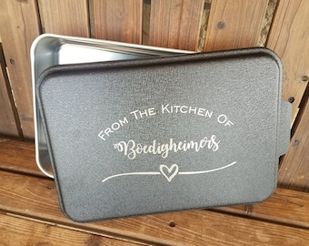 Personalisierte Kuchenform, Kuchenform, 9x13 Gravurform, Name Gravierte Form, Benutzerdefinierte Kuchenform, Küchengeschenkform, Persönliches Hochzeitsjubiläumsgeschenk