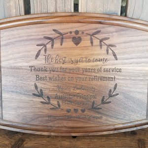 Retirement Gift The best is yet to come Personalized Cutting Board Retirement Employee Boss Company Friend School Retirement Thank you Gift
