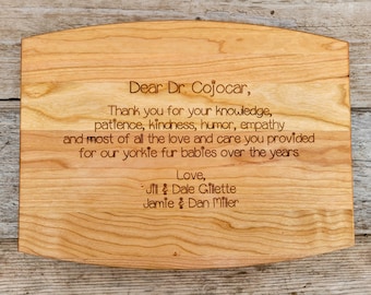 Veterinarian Gift Vet Tech Gift Personalized Cutting Board Retirement Gift for Vet Gift for Veterinarian Gift for Vet Gift for Vet Clinic