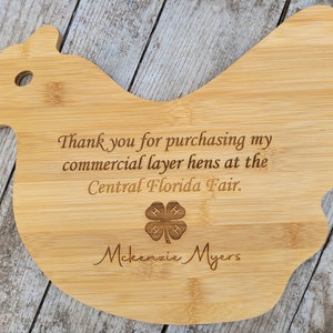4H Thank you Gift, 4-H Gift to supporters, 4-H Gift, Buyer Gift, Personalized Cutting Board, Show Gift, Appreciation Gift 4-H Career Gift