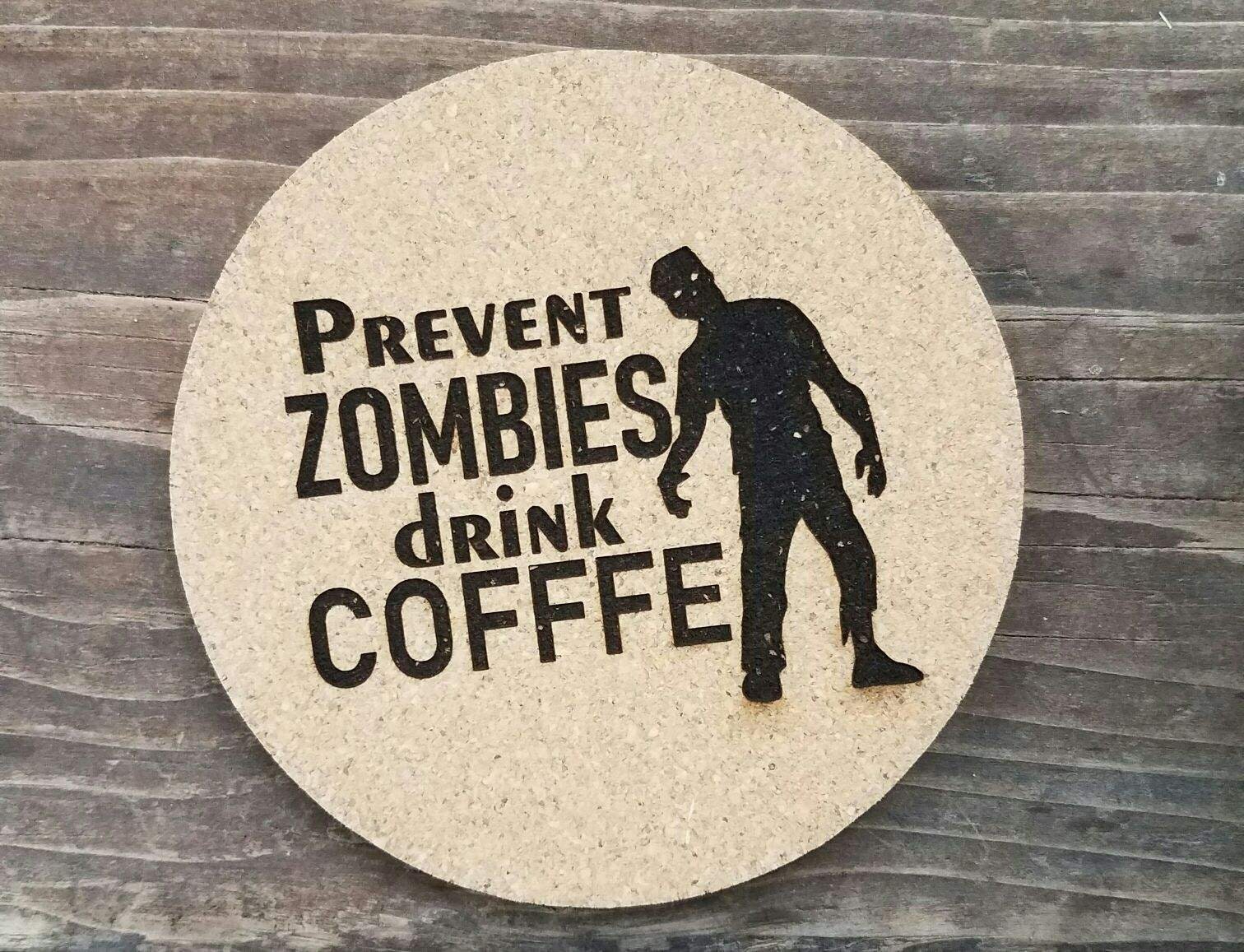 Halloween Gift Set Prevent Zombies Drink Coffee Black Coffee Etsy