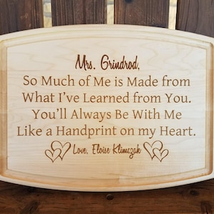 Teacher Gift Ideas, Thank you Gift, Care Taker Gift, Appreciation Week Gift, Daycare Gift, Babysitter Gift Personalized Cutting Board Gift