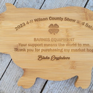 Market Hog Buyer Gift, 4-H Gift to supporters, 4-H Buyer Gift, Personalized Cutting Board, Show Gift, Appreciation Gift 4-H Livestock Gift