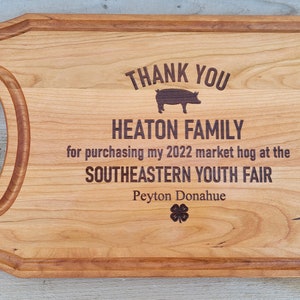 4H Thank you Gift, 4-H Gift to supporters, 4-H Gift, Buyer Gift, Personalized Cutting Board, Show Gift, Appreciation Gift 4-H Career Gift