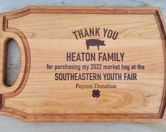 4H Thank you Gift, 4-H Gift to supporters, 4-H Gift, Buyer Gift, Personalized Cutting Board, Show Gift, Appreciation Gift 4-H Career Gift
