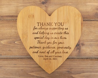 Gift to Parents from Bride and Groom on Wedding Day, Thank you Gift to Supporter, Gift for Parents, Wedding Gift, Personalized Cutting Board