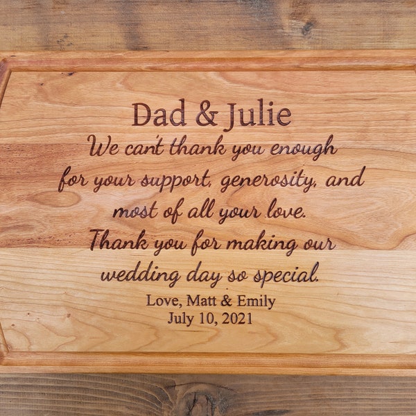 Gift to Parents from Bride and Groom, Personalized Parents Wedding Gift, Gift for Parents, Wedding Gift, Personalized Cutting Board