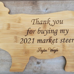 Thank you Gift, 4-H Gift to supporters, 4-H Gift, Buyer Gift, Personalized Cutting Board, Show Gift, Appreciation Gift 4-H Career Gift