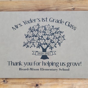 Teacher Appreciation Week Gift, Gift for Teacher, Thank you Gift, School Gift, Professor Gift, Custom Light Brown Leather Wall Sign