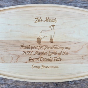 Market Lamb Buyer Thank you Gift, 4H Thank you Gift, 4-H Gift, Personalized Cutting Board, Show Gift, Appreciation Gift 4-H Career Gift