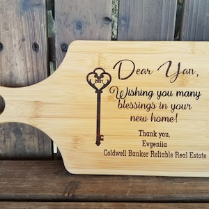 Realtor Closing Gift, Home Buyer gift, Real Estate Gift, Thank You Gift, Customer Gift Client Gift Homeowner Gift Personalized Cutting Board
