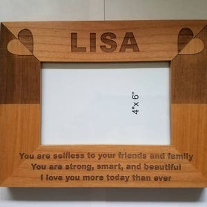 Personalized Laser Engraved alder wood picture frame Friend Happy Birthday Gift