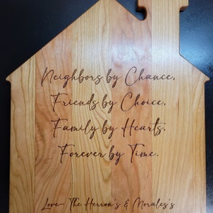 Neighbor Gift for Neighbors Friends Christmas Gift Ideas, Neighbor Moving Away Gift, Neighbor Moving Gift Personalized Cutting Board
