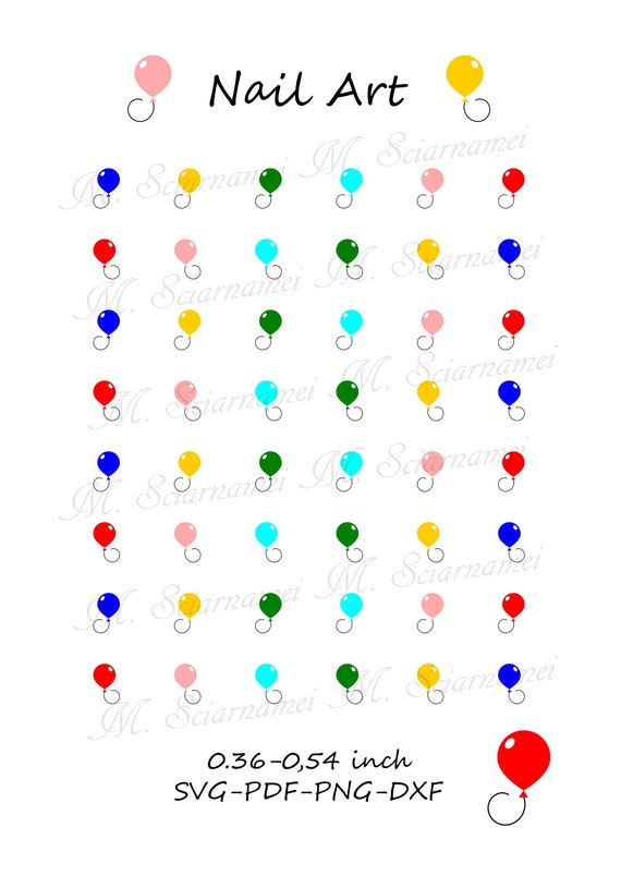 Download Balloon Nail Stickers For Nail Art Vinyl Decal Svg File Etsy