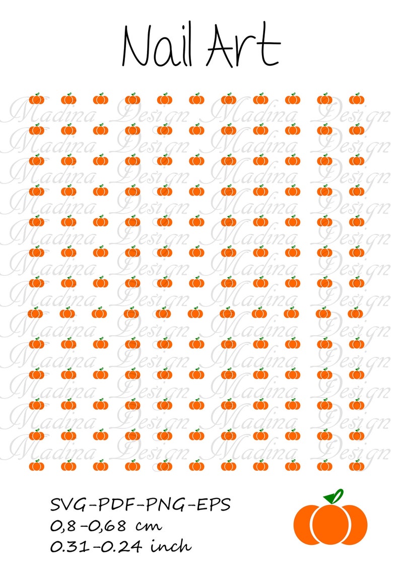 Download Pumpkin nail stickers for nail art vinyl decal svg file | Etsy